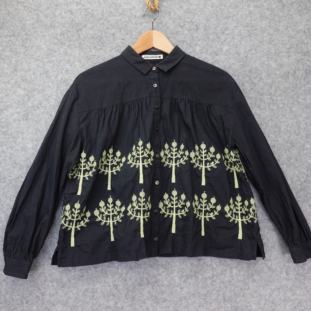 Ringo Tree Linen Shirt Small Womens Forest Lagenlook MINA PERHONEN 36 Japan $579